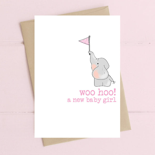 Woo Hoo Baby Girl Greeting Card