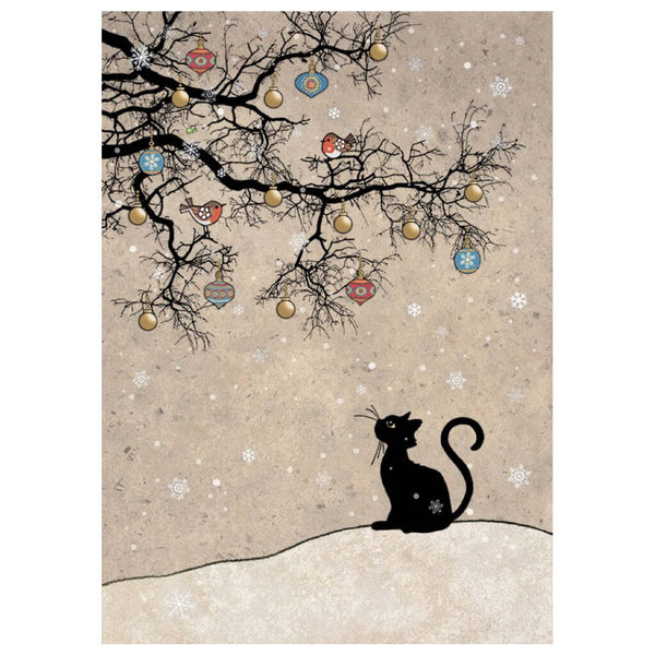 Bug Art Cat & Robins Christmas Card