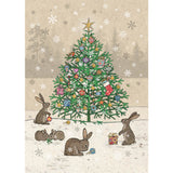 Bug Art Rabbits Tree Christmas Card